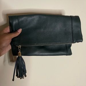 dark/hunter green folding clutch purse